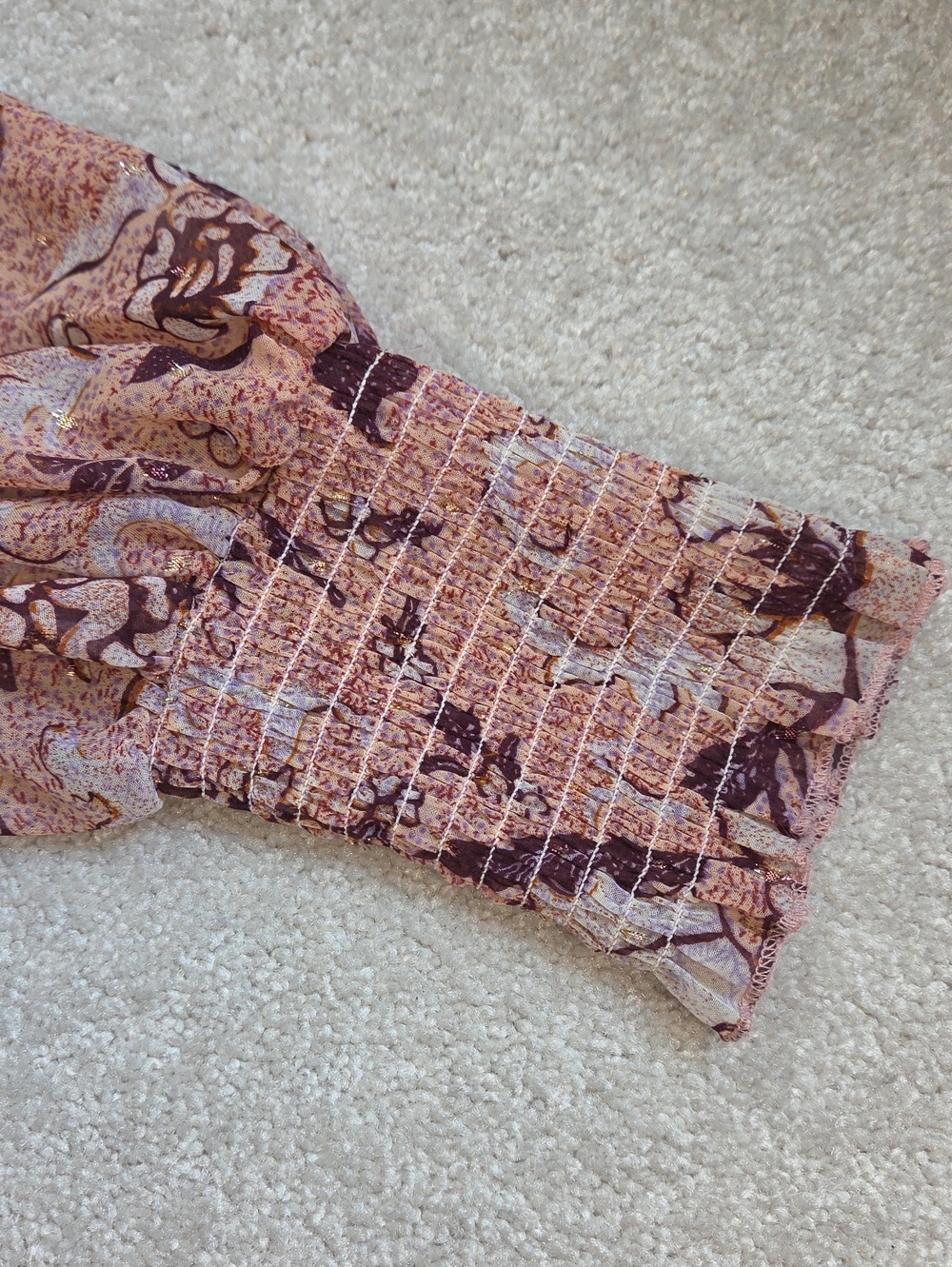 Floral Dress, Pinks & Mauves, Long Sleeve Size Medium - Picture 4 of 7